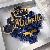 Graduation Shadow Box Custom Flower ShadowBox Gift for Valentine's Day Anniversary Birthday Wedding Custom Wall Decor