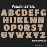 A - Z Floral Alphabet SVG Laser Cutting Files - 3D Letter Wall Art for Home DŽcor & Crafts - Spring Flower Svg Laser Files #129