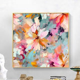 Original Flower Oil Painting on Canvas, Large Wall Art Abstract Pink Floral Painting Minimalist Art Custom Painting Living Room Home Decor