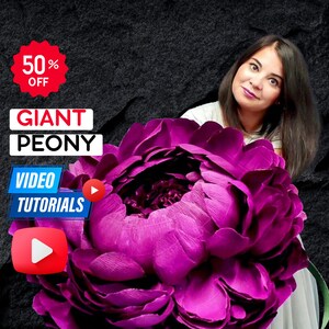 Giant purple peony flower centerpiece with layered paper petals