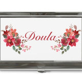 Doula Feminine Flower Business Card Holder, Hospital Doula Midwife LDRN Card Holder, New Mom Gift for Doula, Personalized Business Doula