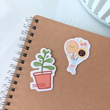 Flower Bouquet Sticker, Succulent Plant Sticker | Free Delivery, Vinyl Glossy, Hand-drawn | Bullet Journal, Planner, Laptop, Phone Case
