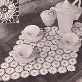 Daisy Flower Scarf Mat Crochet Pattern Vintage Crocheted Doily PDF Pattern