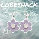 Lobe Shack Handmade Polymer Clay Earrings // Pink, flower, valentines, gift, unique, lightweight, artesian, jewellery, jewelry