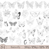 80 Floral Butterfly SVG Bundle, Butterfly Svg, Butterfly Clipart, Svg Files Files For Cricut, Floral Woman Svg, butterfly png, Wings