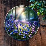Faux stained glass bluebell sign, Metal sign, Garden Decorations, Gardening gifts, Faux stained glass wreath sign