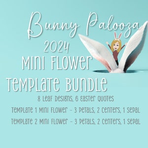 Mini flower template bundle digital file with bunny-themed cover text