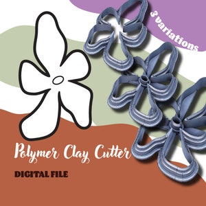 Organic flower polymer clay cutter set, four sizes—digital STL file