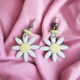 LobeShack Handmade Polymer Clay Earrings // flower, daisy, simple, unique, gift, present, free delivery, birthday, eve-lily, eve lily,tiktok