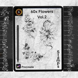 60 Flower Stamp Pack Vol. 2| IPad | Procreate