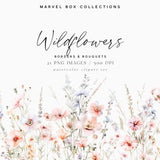 Watercolor Floral Borders Clipart, Wild Flowers Borders, Spring Flowers, Summer Wildflowers, Field Flowers, Floral Fields, Wedding Clipart