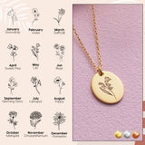 Custom Birth Flower Necklace, Birthday Gift For Her, Birth Month Flower Necklace, Personalized Minimalist Necklace, Handmade Silver Necklace