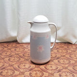 Vintage Corning Thermique Coffee Carafe, Robins Egg Blue and Cream with Flowers, Dome Lid, Glass Liner, Great Condition, Delivery Included