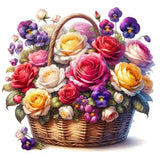 Basket Of Flowers Clipart - 16 High Quality PNGs, Memory Book, Junk Journals, Scrapbooks, Digital Planners, Commercial Use, Sublimation