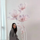 Large Poppy Flower 3 Heads set for Wedding Hall Backdrop Props First Birthday Event Decoration Baby showers