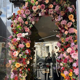 Doorway Flower Garland Decor, Pink & Burgundy Shop Front Flower Garland