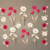 Poppies & Daisies Die Cut Delights! 18 X Printed And Textured Flowers in Pink And White For Papercraft, CardMaking, Scrapbooking, Journals.