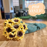 Sunflower Bouquet Blanketª (Throw-Sized) ~ Acrylic Crochet PDF Pattern