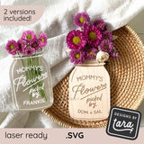 SVG mothers day 3D flower holder picked flowers file, laser cut, glowforge svg, laser file, svg file