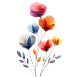 8 Minimalistic Flowers Clipart, Flowers print, Printable Watercolor clipart, High Quality JPGs, Digital download, Paper craft, junk journals