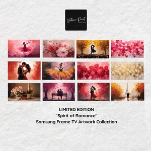 Samsung Frame TV Art Collection digital download with Valentine-themed art tiles and hearts