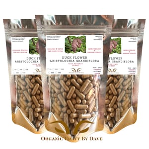 Set of organic capsule pouches with brown, gel-style capsules