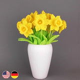 Crochet pattern daffodils bouquet of flowers or single flower, spring decor easy crocheting also for beginners, gift for Mother's Day