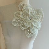 3D Beige delicate flowers appliquŽ