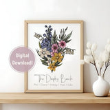 Family Bouquet, Birth Month Flower, Custom Mother's Day Art, Grandma's Garden, Gift for Sister,  Boho Wildflower Wall Art, Digital Print