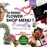 Florist & Flower Shop Price Menu Fully Editable Canva 24-Page Template Little Agency Co Customizable Pricelist Bundle Premade Floral Pricing