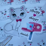 Cat Sticker, Thank you Stickers, Pretty Things Inside, Small Business Sticker, Birds and Flowers, Thanks for Supporting, Shop Small, Qty 15