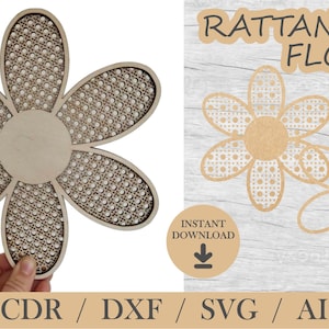 Rattan flower SVG bundle design, dotted rattan pattern in a flower outline