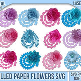 The Ultimate Paper Flower Template SVG Bundle, Rolled Flowers Svg, Digital Download, Cricut, Silhouette, Flower Svg, 3D Flower Svg, Pdf, Jpg