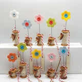 Handmade Vintage Button and Cotton Reel Flower Arrangements with ÒWith LoveÓ Tags. Mother's Day gift, spring decor, everlasting flowers