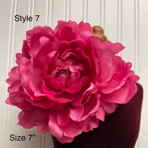 Large 7 in pink layered flower brooch pin with ruffled petals