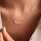 14K Solid gold Birthflower Necklace, Family Necklace For Mom, Birth Flower Jewelry, Personalized Gifts, Mothers Day Gifts , Gift for grandma