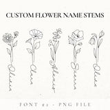 Custom Flower Name, Birth Flower Tattoo Design Commission, Birth Month Flower Design, Birth Flower Print, Birthday Flower Tattoo For Women