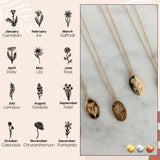 18K Gold Birth Flower Necklace, Flower Necklace, Dainty Necklace, Minimalist Necklace, Gift For Her, Cute Necklace, Custom Everyday Necklace