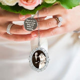 Memorial Bridal Bouquet Charm, Double sided Photo Charms,  Oval Wedding Memorial Keepsake, Flower Bouquet Photo Charm