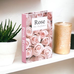 Pink floral decorative book with rose-pattern cover