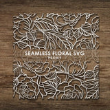 Seamless Peony Floral Flower Leave SVG Pattern, Cut File Cricut, CnC Cut File Instant Download
