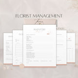 Flower Business Management Forms, Editable Florist Order File, Professional Floral Delivery & Inventory Management Tools, Feedback Templates