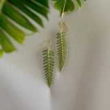Handmade Fern Leaf Earrings - Pressed Leaves Earrings - Resin Fern Leaf Earrings- Natural Jewelry - Birthday Gifts For Women - Free Delivery