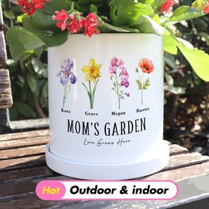 Personalized Flower Pot,Birth Month Flower plant Pot,Custom Grandma's Garden,Grandma's Gift,Plant Pot,Mother's Day Gifts