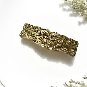 Gold Celtic Hair Barette | Elegant Viking Hair Pin | Hair Accesories | Gift For Her Women