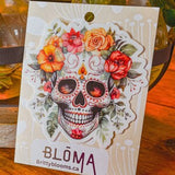 Vinyl Sticker/ Tumbler Sticker/ Flowers/ Waterproof / Day of the Dead/Sugar Candy Skull/ Dia de Los Muertos/ Sugar skull