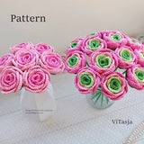Crochet flower PATTERN. Bouquet for gift. Crochet home decor. Wedding bouquet.