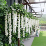 36 Total Branches, High Quality, 12 Pcs 3.6 Ft Silk Wisteria Flower Garland, White, Purple, Light Pink for Wedding Decor, Baby Shower Decor