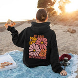 No rain No flowers, Women Hooded Sweatshirt, Trendy Oversized Sweatshirt, Boho Unisex Sweather, Women Gift, Retro Flower Hoodie
