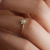 Minimalist Lotus Ring, Elegant Lotus Flower Ring, Lotus Symbol Ring, Flowers Ring, Dainty Ring, Gift For Her, Christmas Gift